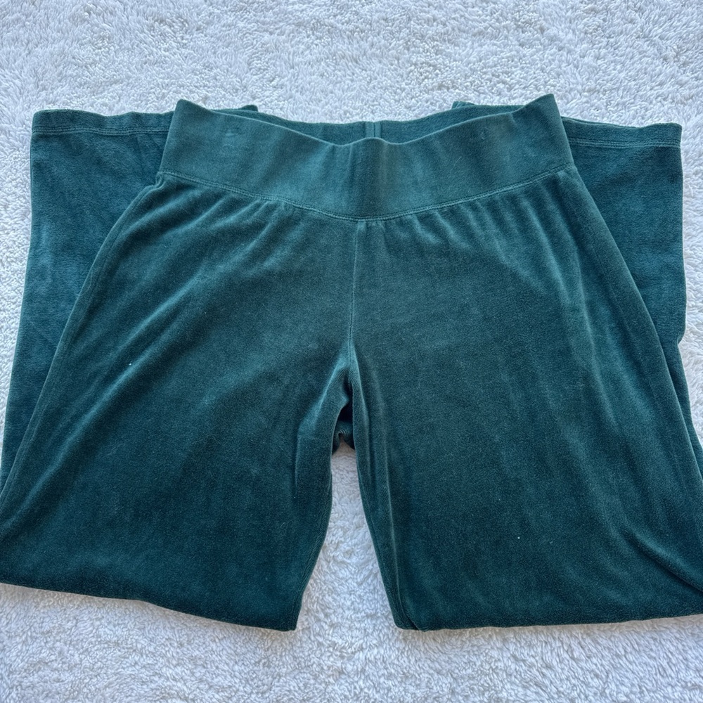 Talbots Dark Green Velvet Jogger Pants